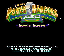 Power Rangers Zeo - Battle Racers Title Screen